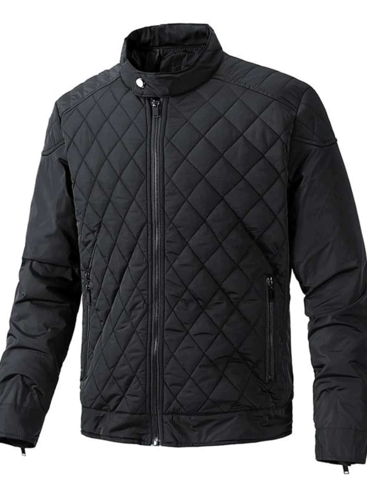 

Зимняя хлопковая утепленная куртка для мужчин с воротником-стойкой, теплая, повседневная, с длинными рукавами, на молнии, цветная