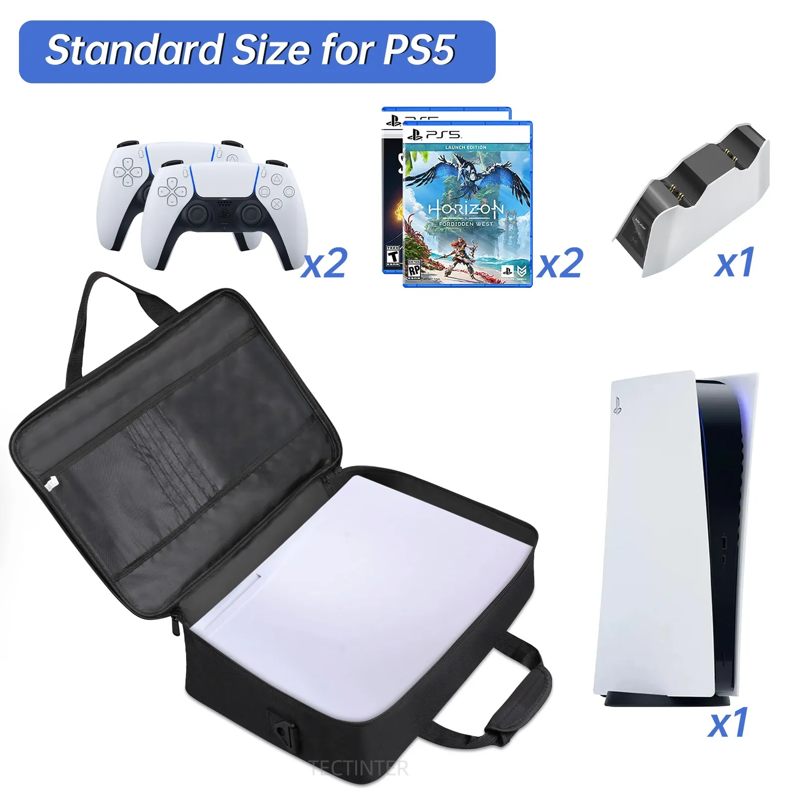 For PS5 Handheld Storage Bag Travel Carrying Case For Sony Playstation 5 Protective Shoulder Big Storage Bag Canvas Case Handbag