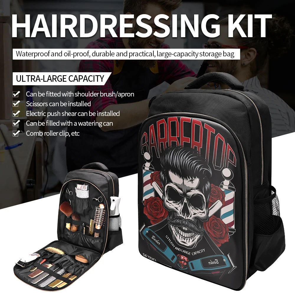 Barber Travel Bag Backpack Large Organizer for Barbers Clippers and Supplies Portable Hairstylist Clipper Hairdresser Bag