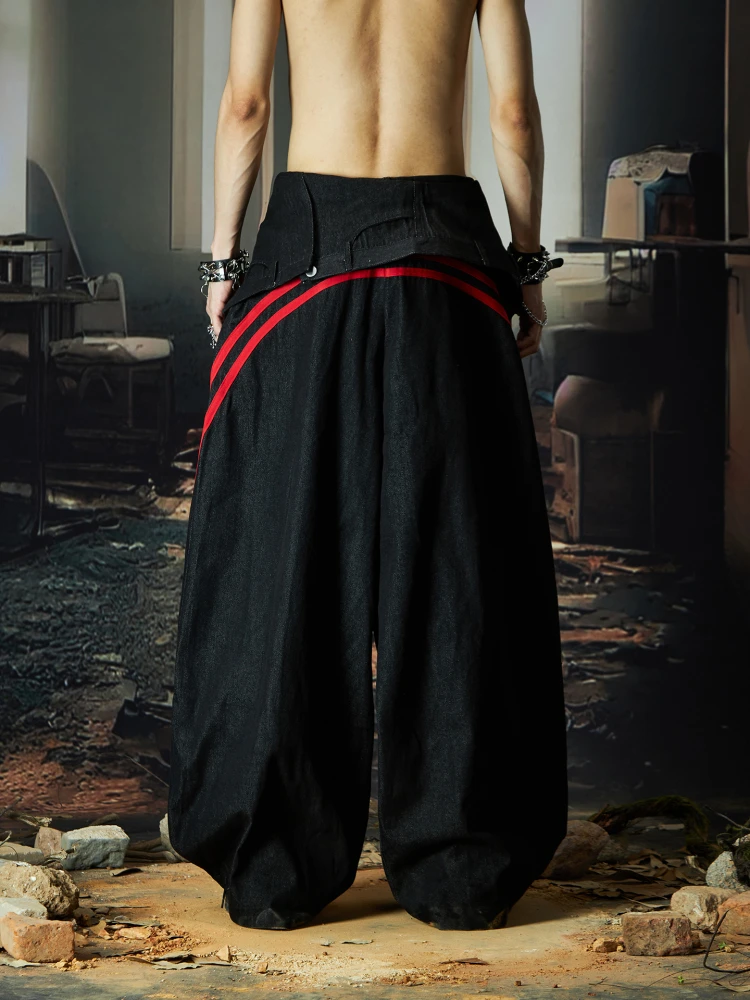 Special-Interest Design Three-Piece Set Get Lanyard Free! Super Nice Style Loose Machete Wide Leg Jeans