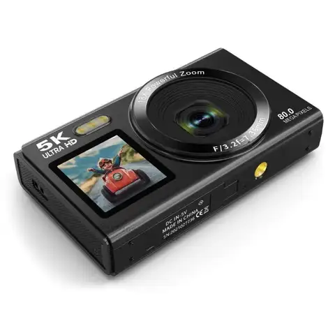 전문 80MP 디지털 카메라 더블 스크린 디자인 18 배 줌 기능 WiFi 라이브 방송을위한 실외 촬영