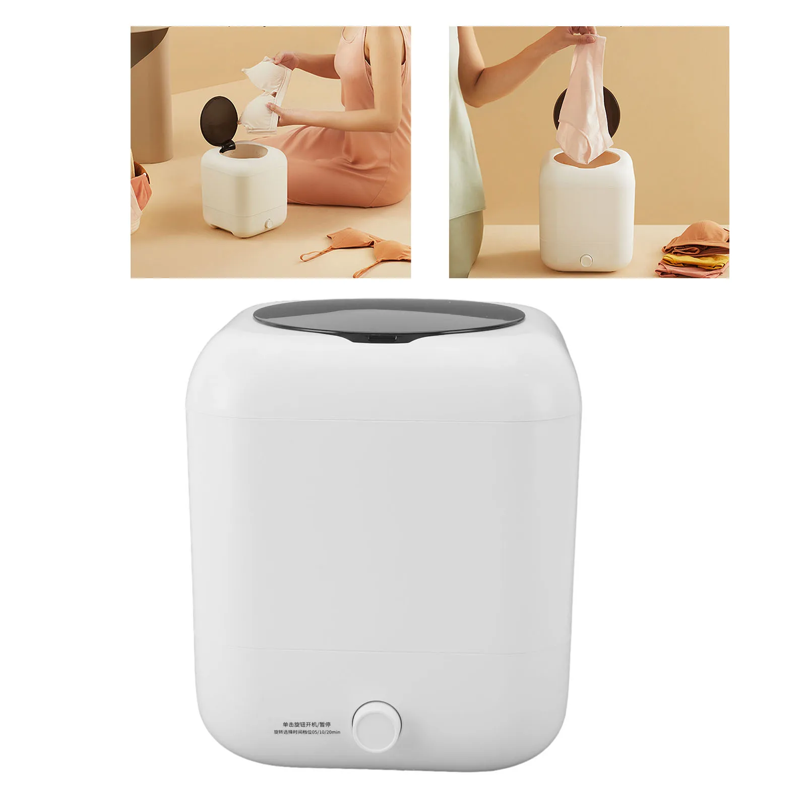 Mini Washing Machine 5L Portable Underwear Washing Machine Digital Display 3 Level Timing Waterproof Auto Water Inlet Drainage