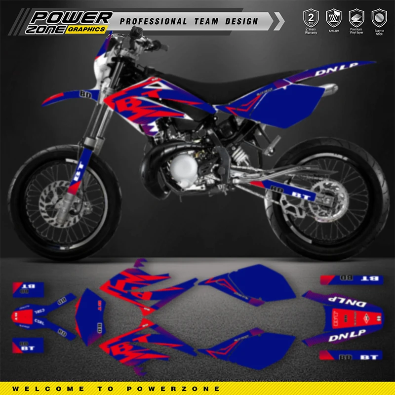 PowerZone Team Full Graphics Decals Stickers For Beta RR 50 2006 2007 2008 2009 2010 Motorcycle Number Name Background Custom 06