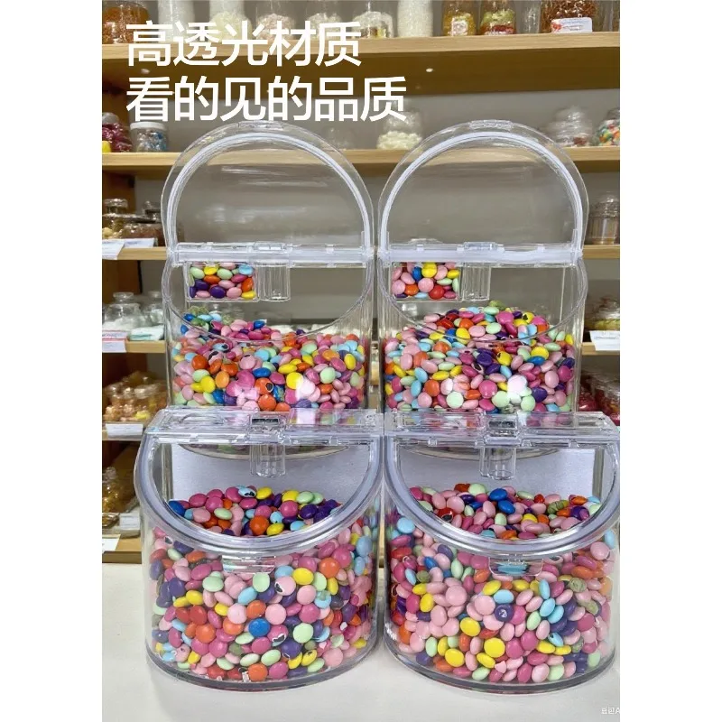 Transparent PC Plastic Sealed Storage Box, Moisture-Proof Snack Candied Fruit Sample Tasting Box for Supermarket Retail Display