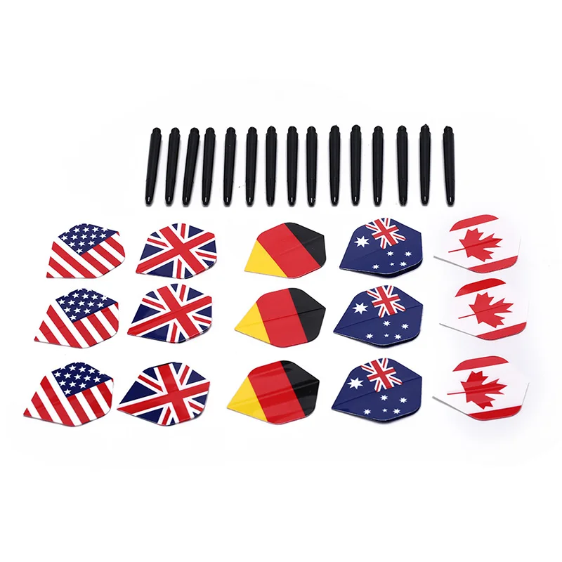 15Pcs Nylon Dart Shafts And 15Pcs Darts Flights Boutique Dart Toys Set Kit For Indoor Games