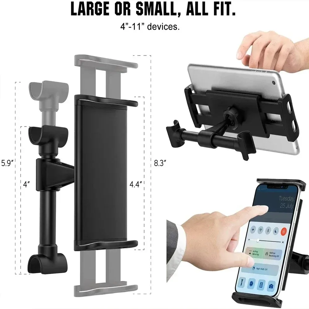 Universeller Auto-Kopfstützenhalter für Handys und Tablets 4-11", Vollständig Verstellbar mit 360° ° Drehbar, passend für iPad Air und ähnliche Geräte. – Detail 10
