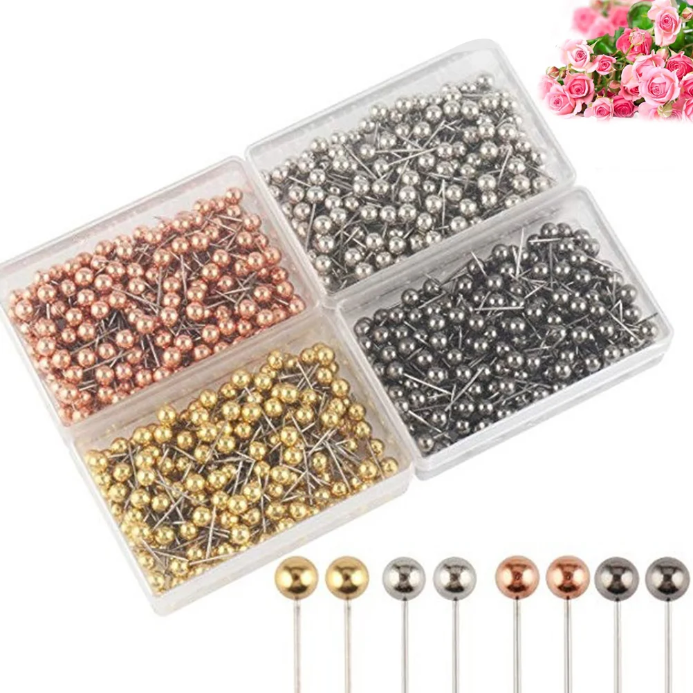 800pcs 4 Colors Round Head Map Flag Push Map Tacks for School Home Office push pins flag push pins map flag pins