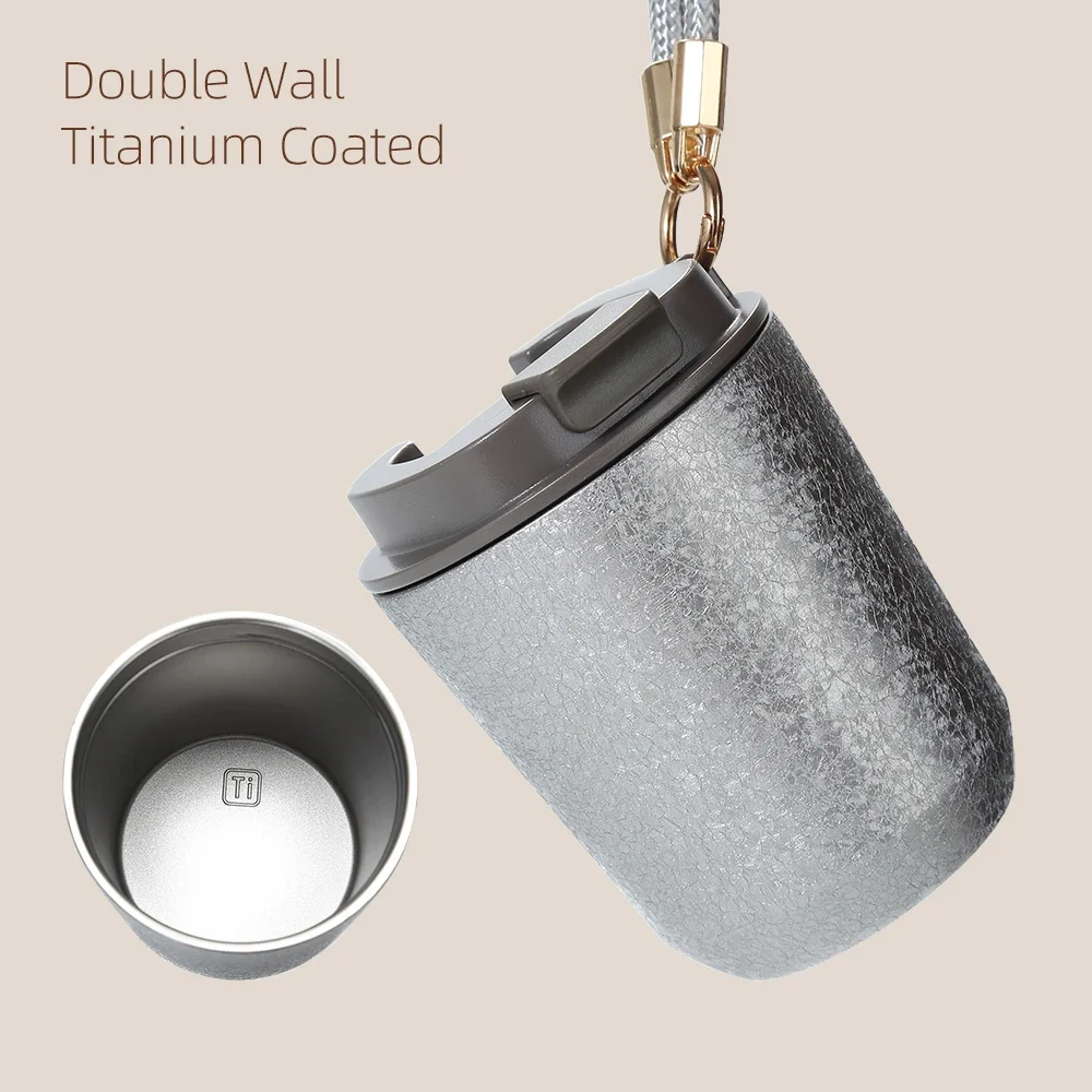 Double Wall Titanium Coated Thermos Cup Thermal Mug Portable Mini 280ML Tumbler Insulated 8 hours Ti Water Bottle Vacuum Flasks