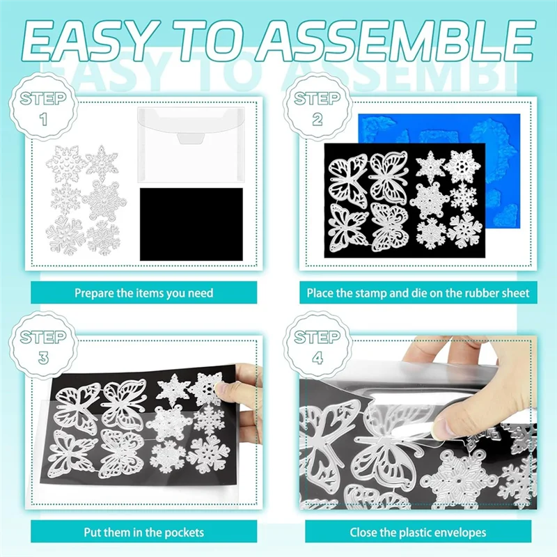 

48 Pcs Double-Sided Stamp And Die Storage Pockets With Rubber Magnetic Sheets,Receipt Holder For Card Making