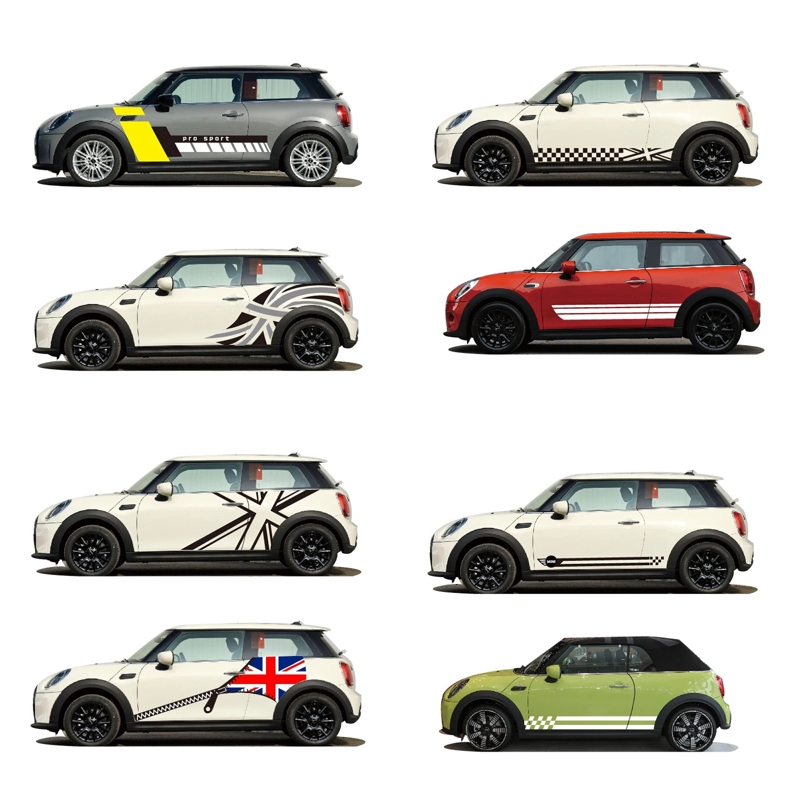 

Car Sticker Door Side Stripes Hood Engine Cover Decal For MINI Cooper Accessories Countryman F60 Clubman F54 F56 JCW 2015-2018