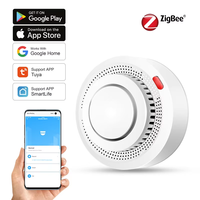 Tuya Zigbee Smart Smoke Detector Instant Fire Alarm Sensor For Home Safety Remote Notification Easy Installation Need Zigbee Hub