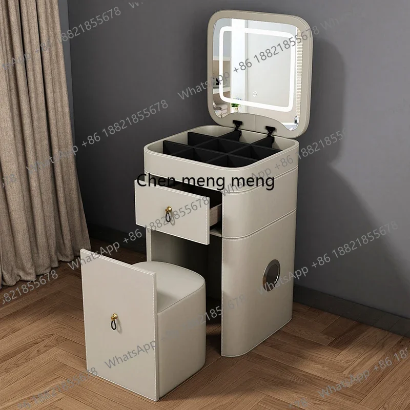 

Modern multifunctional vanity desk with light mirror with seat Storage locker Dressing table penteadeira designer furniture