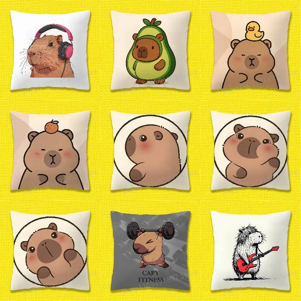 Капибара мем домашнее животное кукла наволочка для 50 см 30 см 55 см 45 см 40 см квадратная наволочка для кровати
