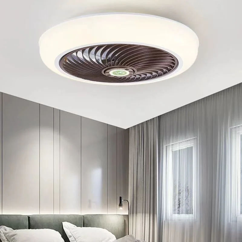 Smart remote control color ceiling fan lamp invisible blade retractable silent [Multiple offers]