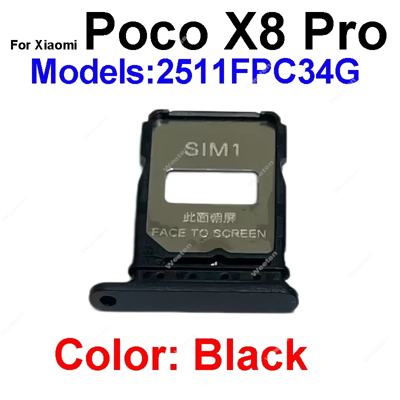 For Xiaomi Poco X8 Pro Max 2602BPC18G Sim Card Slot Holder Sim Memory Reader Holder Adapters Cell Phone Repair parts