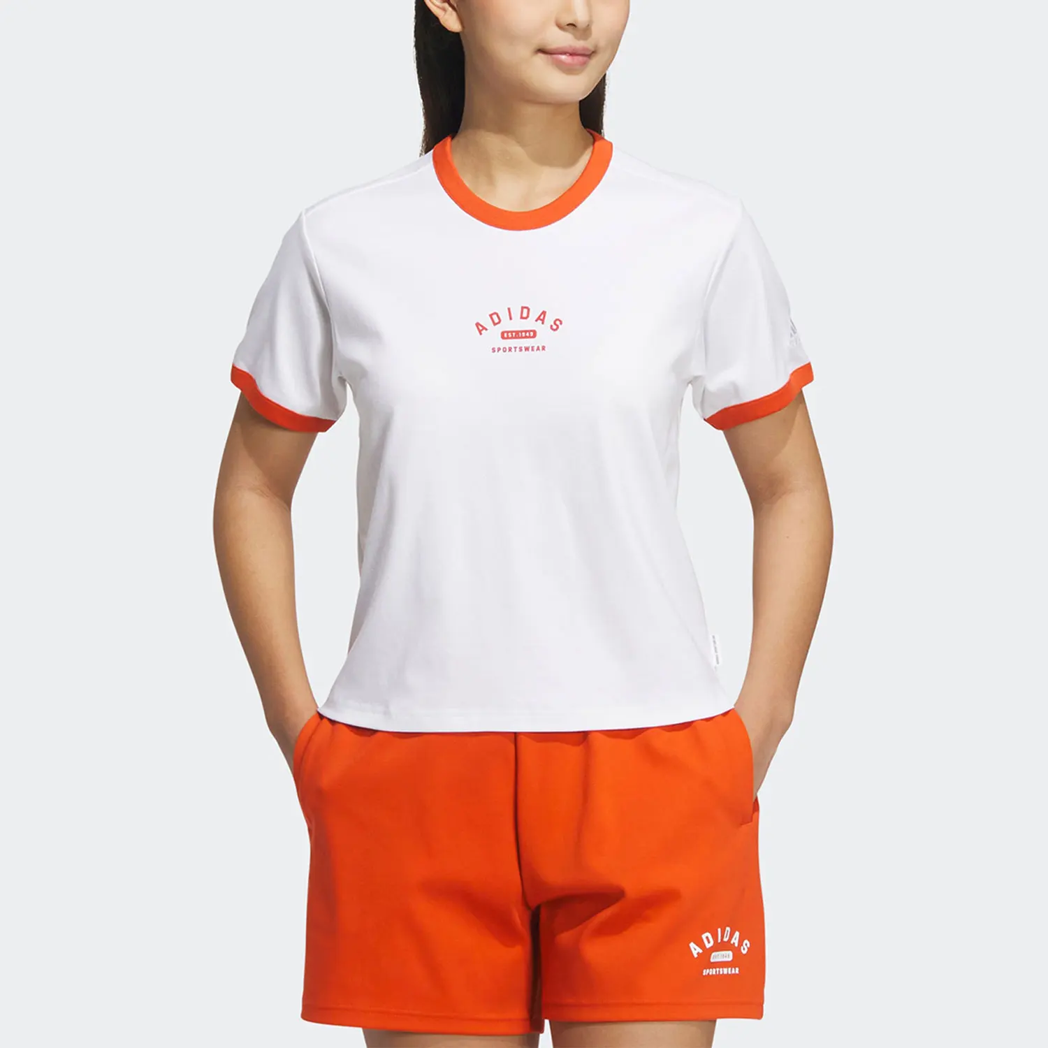 Adidas Authentic Leisure Women's Retro Round Neck Breathable Short Sleeve IP3938