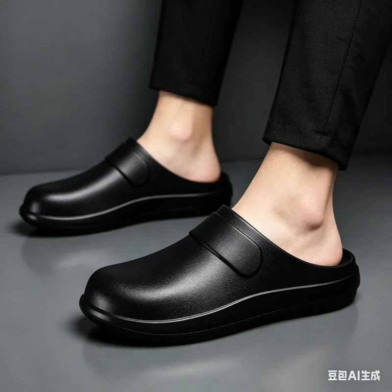 Men Waterproof Chef Shoes Non-slip and Oil-proof Kitchen Shoes Operating Room Slippers Summer Spring and Autumn Outdoor Clogs