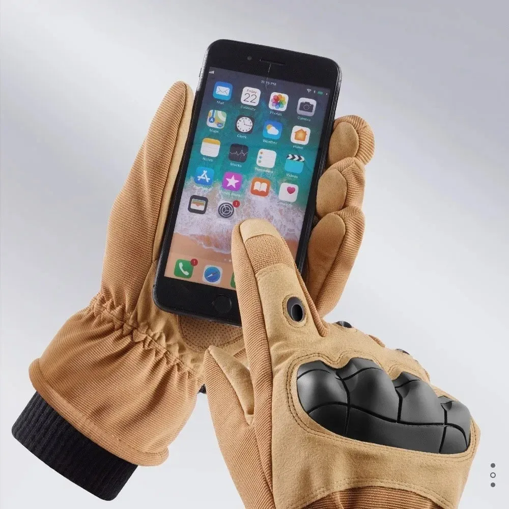 

Уличные зимние теплые мотоциклетные перчатки с сенсорным экраном, термотактические военные боевые перчатки с полным пальцем, мужские защитные перчатки для велоспорта