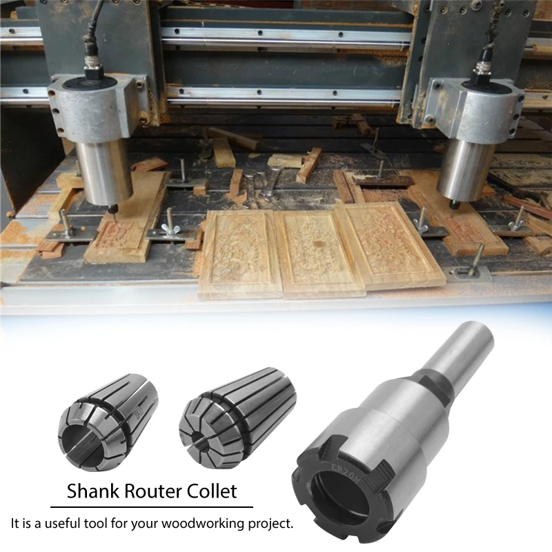 1/2 Inch Shank Router Collet Extension Chuck Converter Adapter,Woodworking Milling Rod Chuck Holder Extender Bit