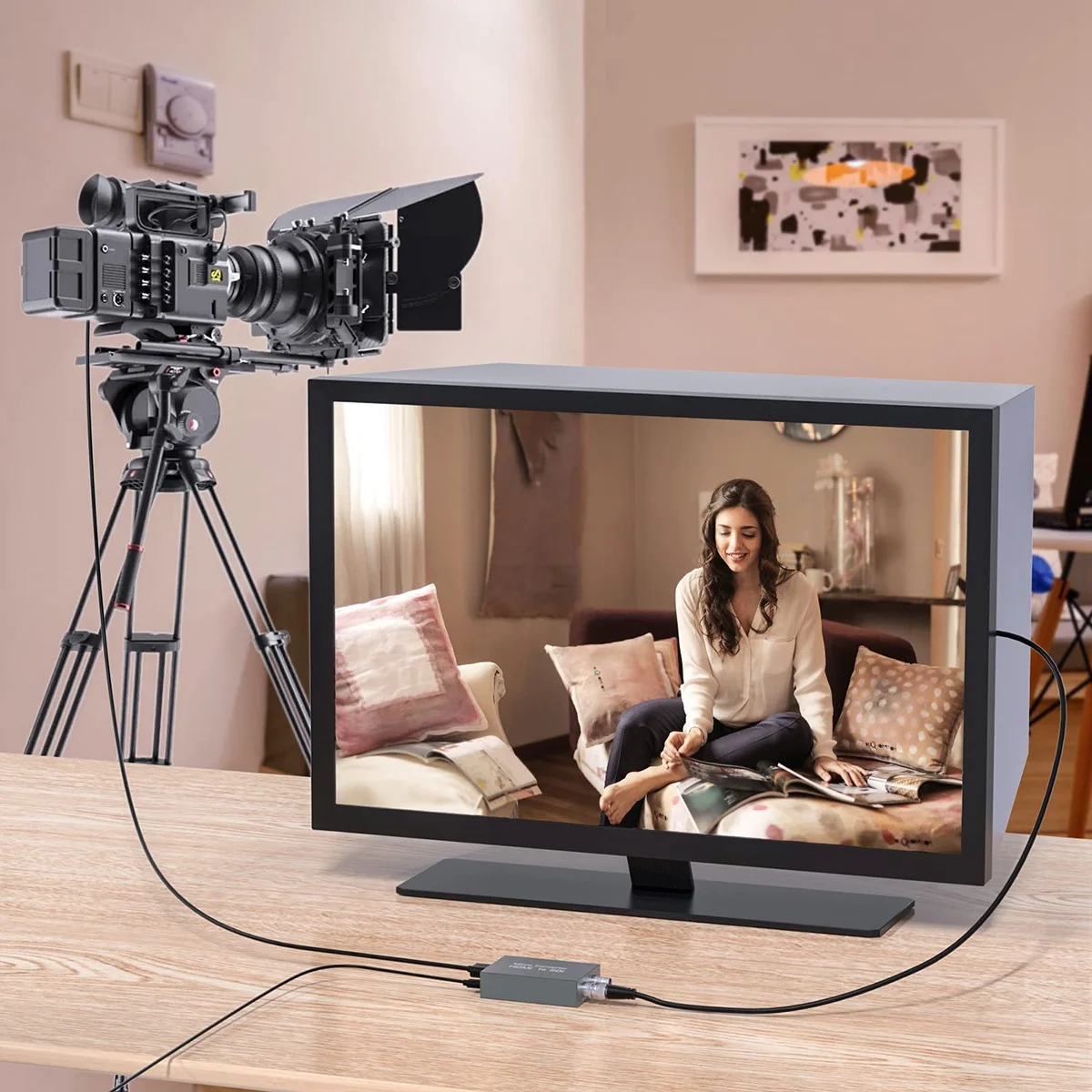 T35C SDI to -SDI アダプター HD 3G ビデオ マイクロコンバーター オーディオ自動フォーマット検出付き カメラ用