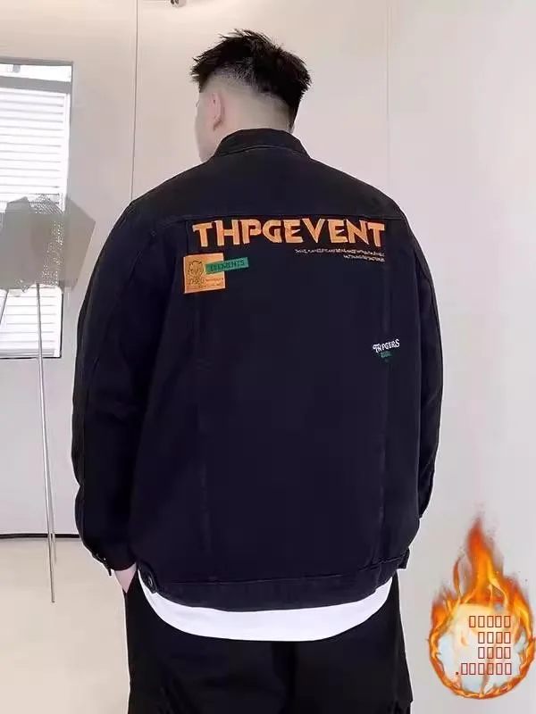 

Мужская осенне-зимняя свободная куртка из денима с вышивкой, рабочая одежда, удлиненная верхняя одежда