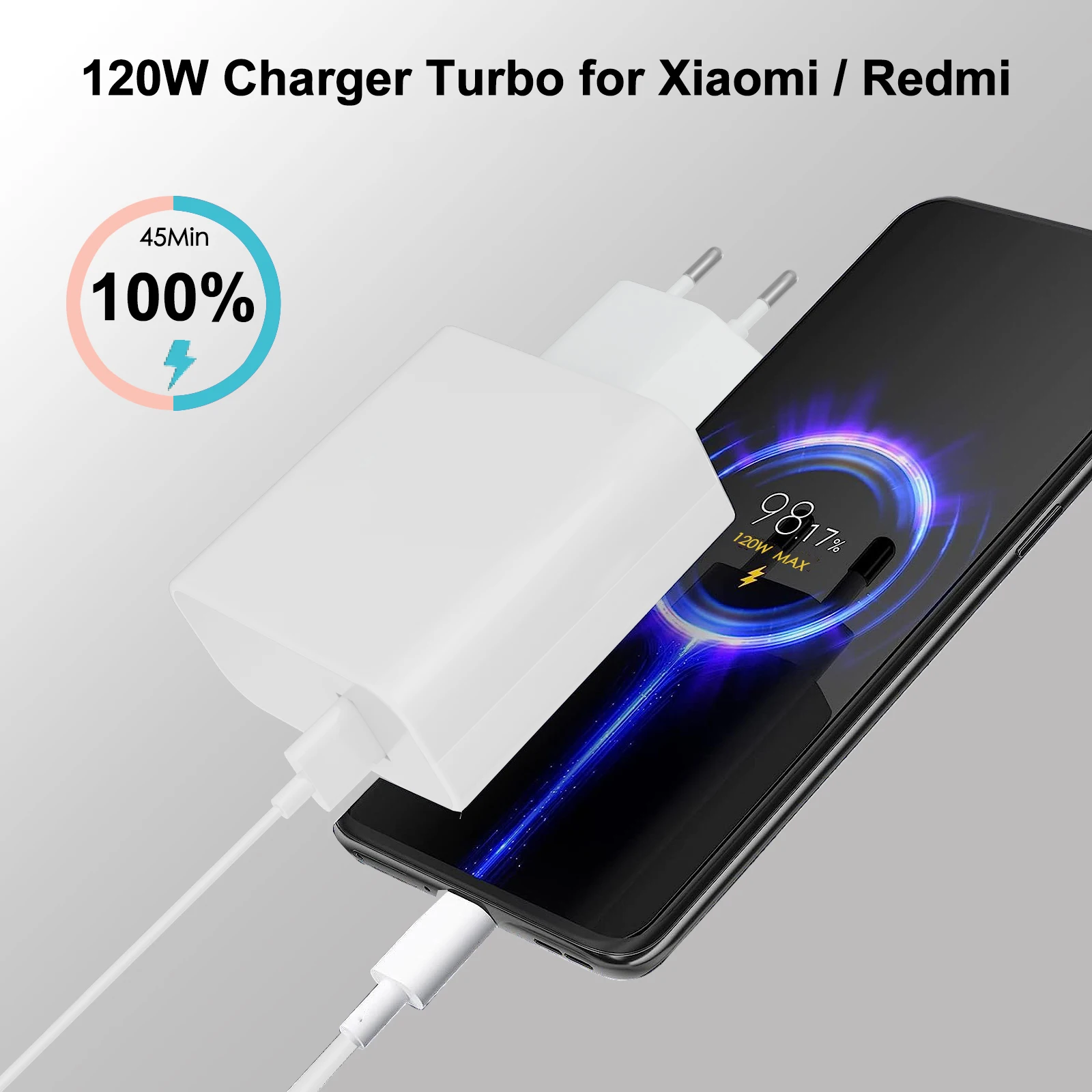 For Xiaomi 120W charger Fast charge adapter 2M 1.5M Type C cable For Mi 11T 12T 12 12S Pro 13 Pro Black Shark 4s 5 Pro 5 RS