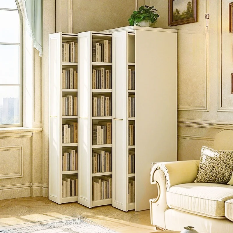 All solid wood side pull bookcase American style home living room corner floor shelf space saving bookcase bookshelf