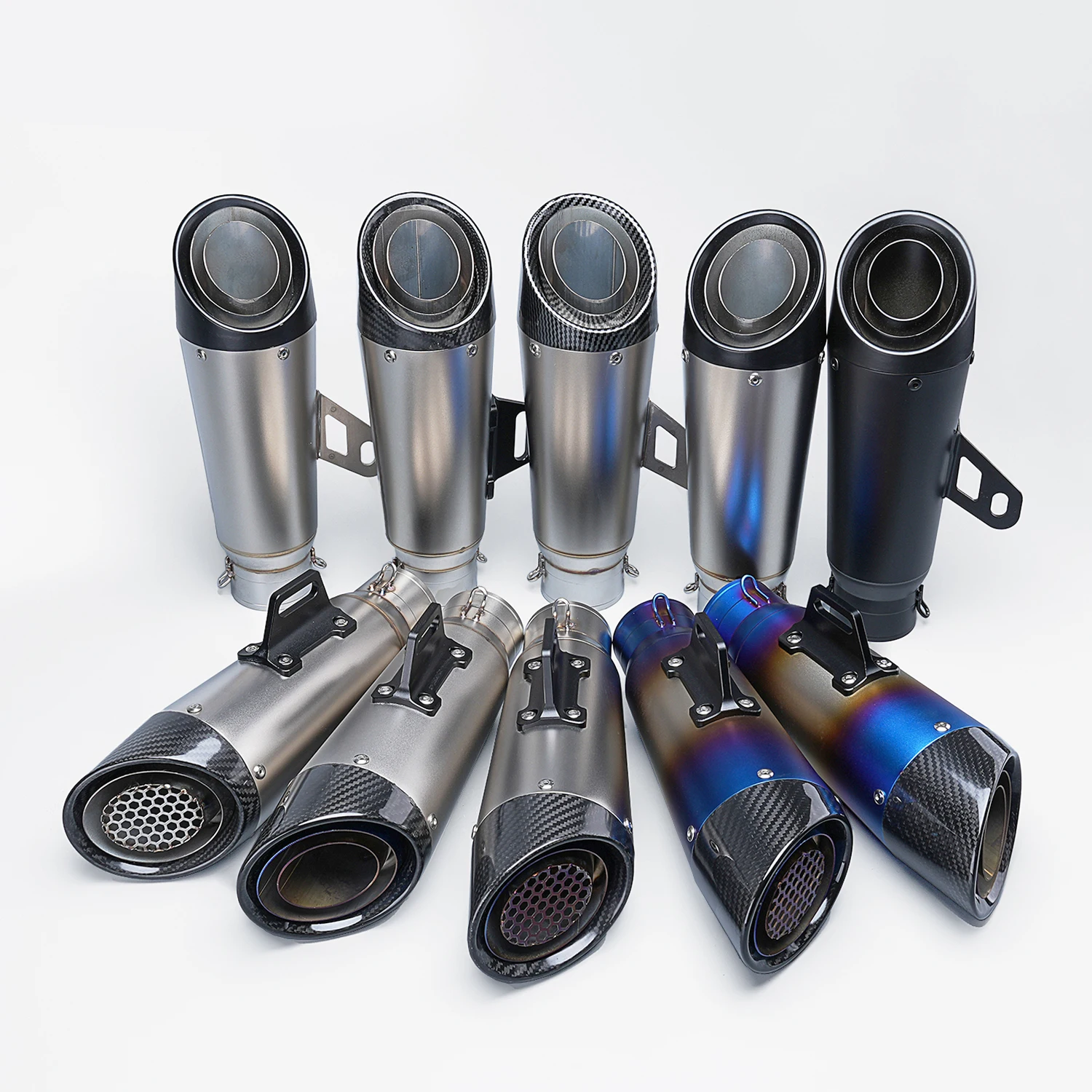 

three floors moto exhaust Pipr tail section modification suitable models Universal Connecting Slip-on Muffler Escape Tailpipe 60