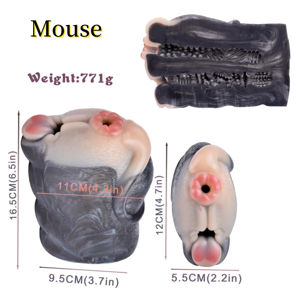 동물 모양의 자위 컵 구강/항문 섹스 얼룩말 원숭이 마우스 낙타 염소 토끼 기린 8 스타일 남성 섹스 토이 매뉴얼