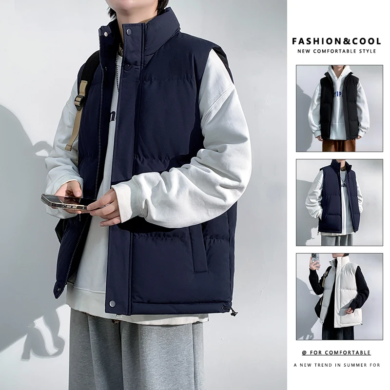 

M-8XL high-quality vest men's stand up collar plus size live broadcast hot item thick down cotton winter shoulder jacket 908 cou