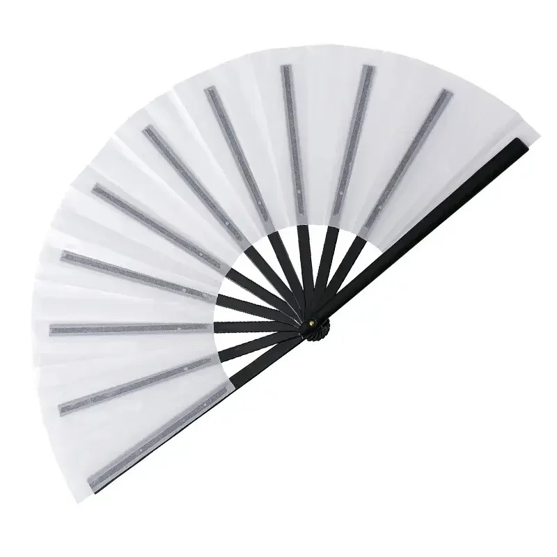 13 Inch Blank Polyester Folding Fans for Heat Transfer Printing Click-Clack Plastic Handle Fans Customizable Hand Fans for Event