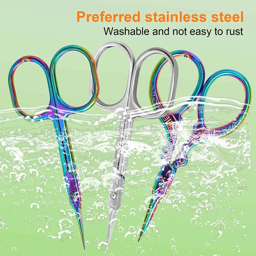 Tijeras para cutículas afiladas de larga duración, hoja curva chapada, Kit de aseo de belleza para pedicura, cortaúñas para cejas, herramienta de manicura