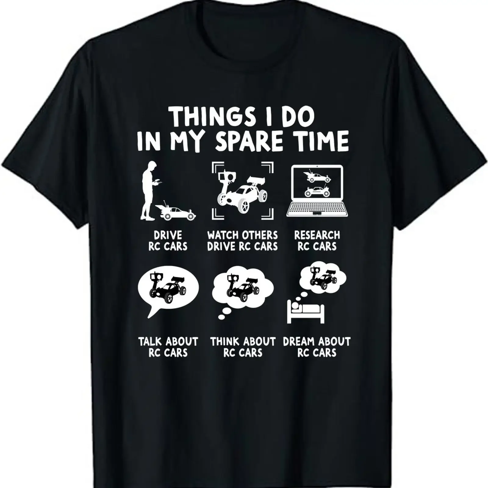 Things I Do In My Spare Time RC Cars Funny Remote Control Car Hobby T Shirt vintage Washed Top For Everyday Wear Unisex