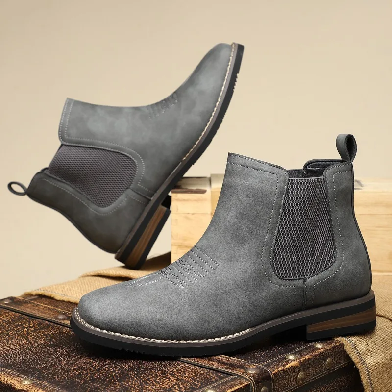 Luxury Men's Chelsea Boots Fashion Handmade Leather Boots British Style  High Top Boot Brand Casual Dress Boots for Men Botas2025 - AliExpress 322