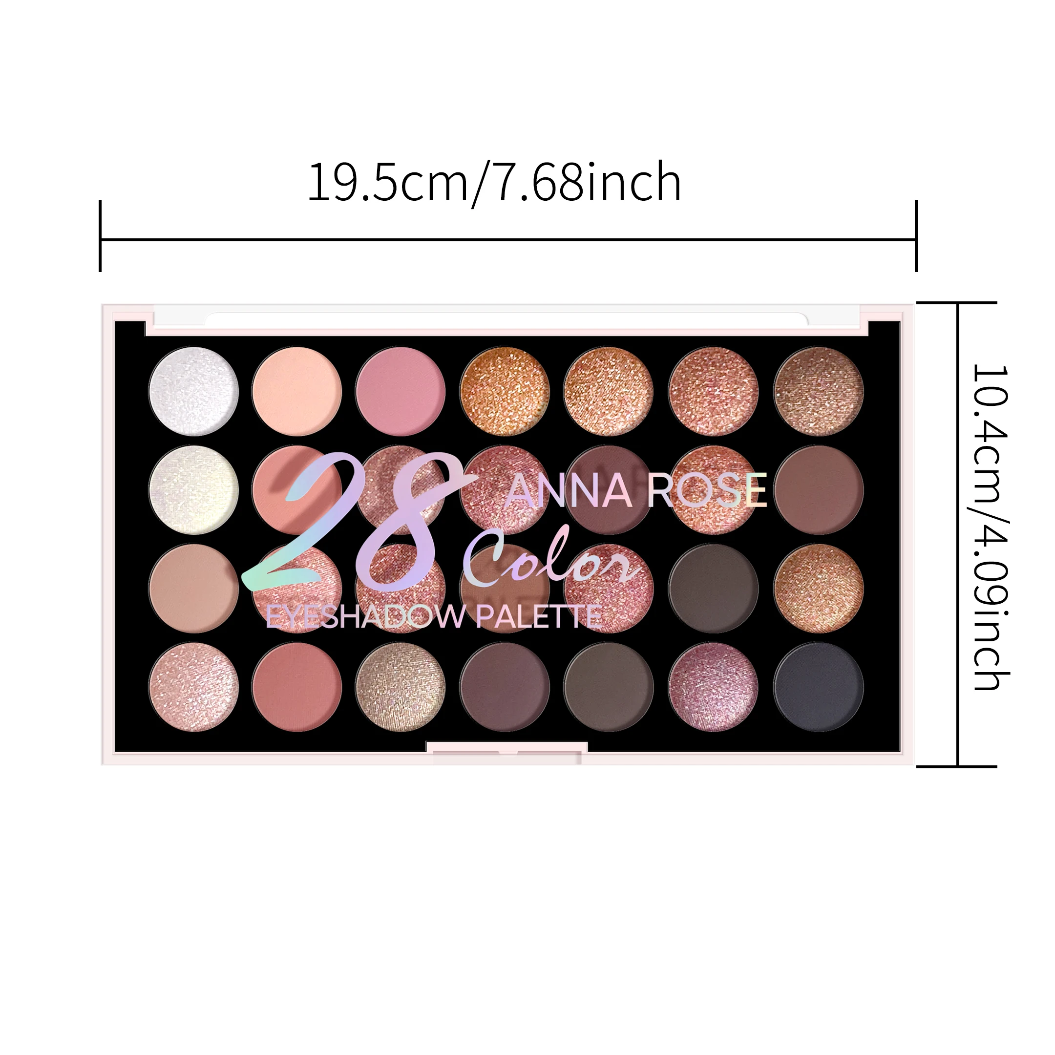 28-farbige matte Lidschatten-Palette, perlmuttartiges Glitzer-Make-up, wasserfest, langlebig und einfach zu färben, mehrfarbiger Lidschatten