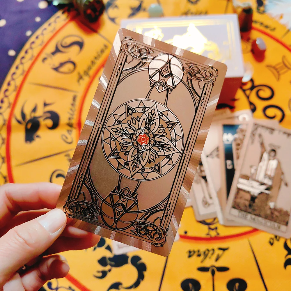 Klassische Waite Tarot Sammler Goldfolie Watro Tarot Plastikkarten Neue Rose Pink Oracle Divinationskarten Wasserdichtes Kartendeck – Detail 5