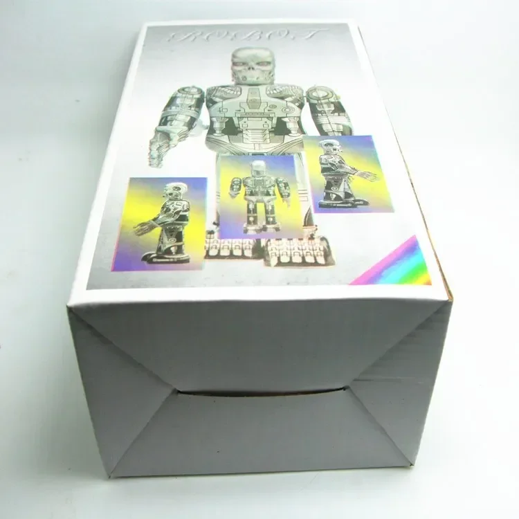 Juguete de robot terminador de estaño para niños, Colección clásica, mecanismo de relojería Retro, cuerda de Metal, caminar, juguetes mecánicos, regalo de Navidad