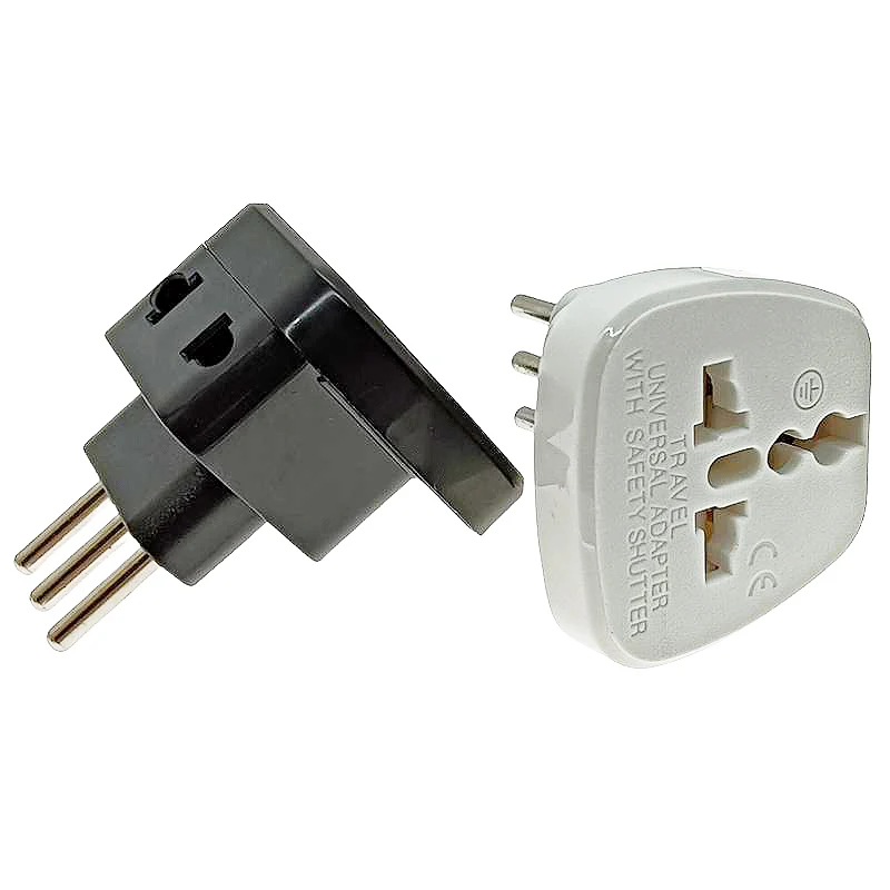 Chile Italy Uruguay Travel Adapter Plug Convert EU/GE/US/AU/UK AC100~250V 10A With Safety Shutter White