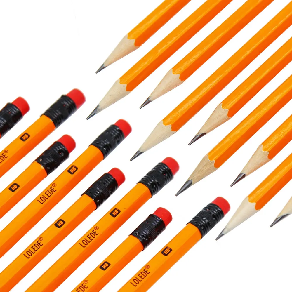 1/5/10Pcs HB Yellow Holder Sketch Pencil Wooden Lead Pencils Childrens Writing Pencils Office Painting Drawing School Stationery