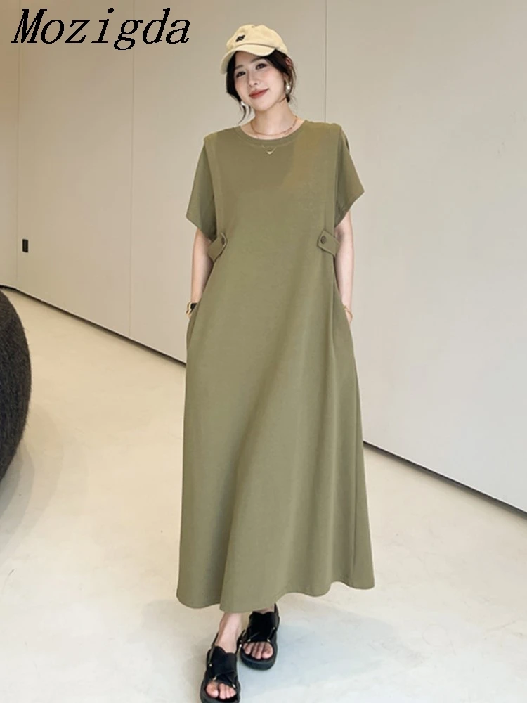 

Summer Dress Solid Color Plus Size Korean Clothes Dress Women Elegant Slim New Arrival Womens Clothing Vestidos