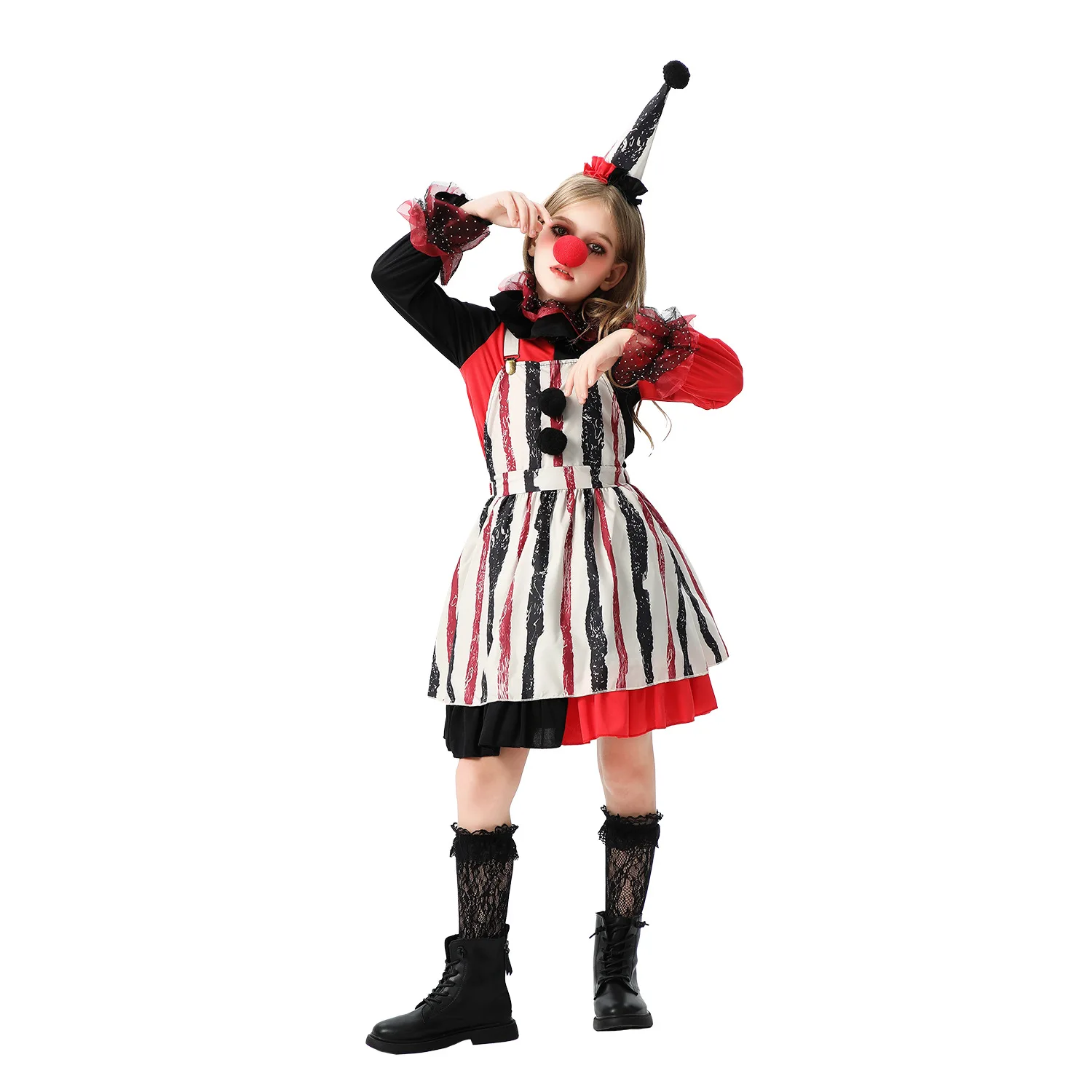 Halloween Thriller Clown Cosplay Circus Performance Costume Party Gathering Funny Outfit Masquerade Performance Wear