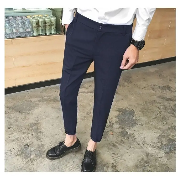 

Men Korean Style Fahions Wide Leg Pants 2023 Mens Loose Casual Solid Color Pants Japanese Streetwear Joggers Suit Pants W23