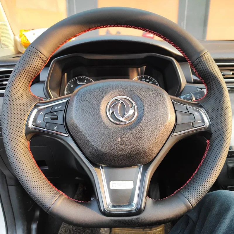 

Сшитый вручную кожаный чехол на руль, нескользящий, прочный, комфортный для Dongfeng DFAC FENCON ix5 580 S560 16-23, автомобильные аксессуары
