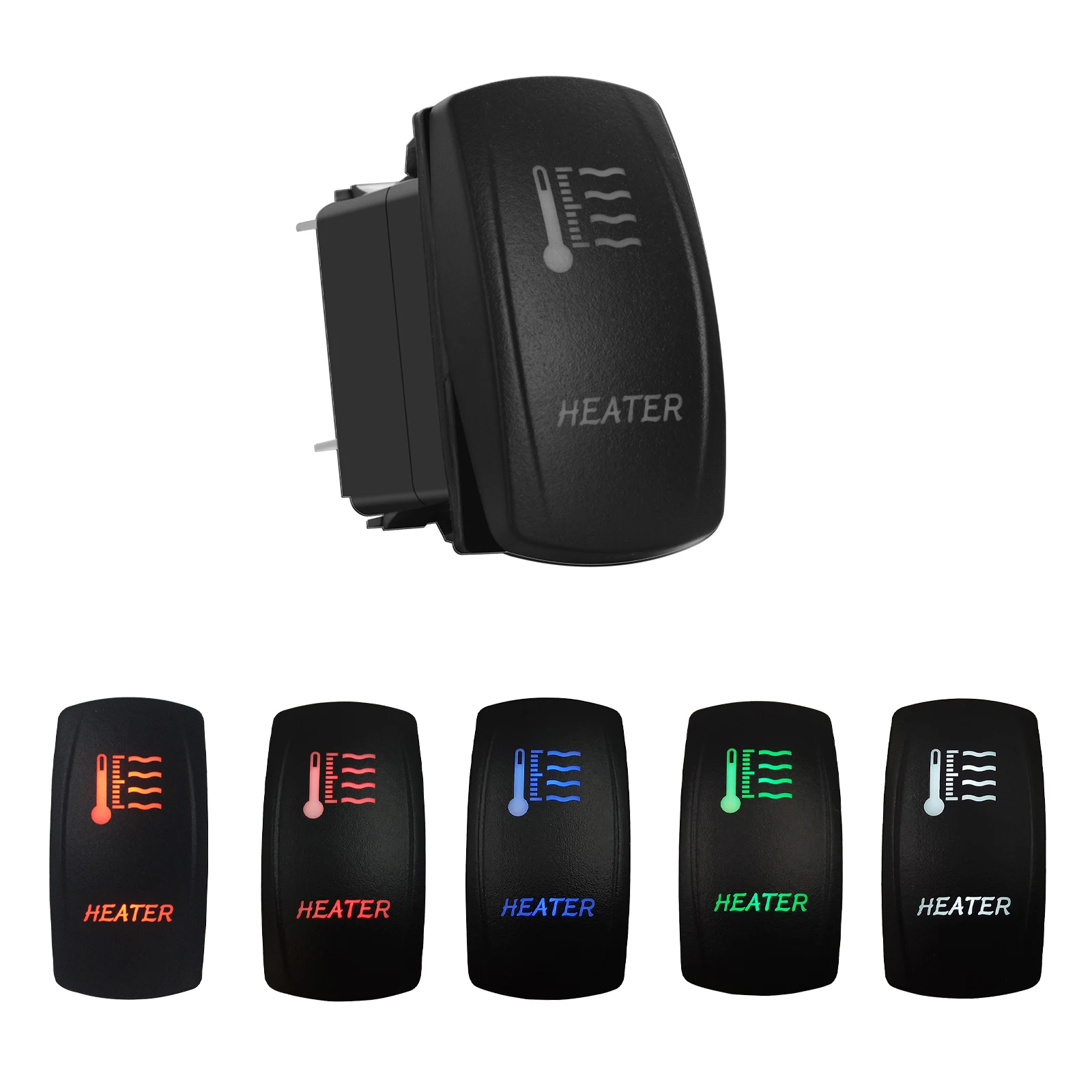 Car Heating Heater Rocker Switch 5 Pin On-Off  Toggle Switch for Car Off-Road Jeep Can Am 4X4 Polaris 12/24V