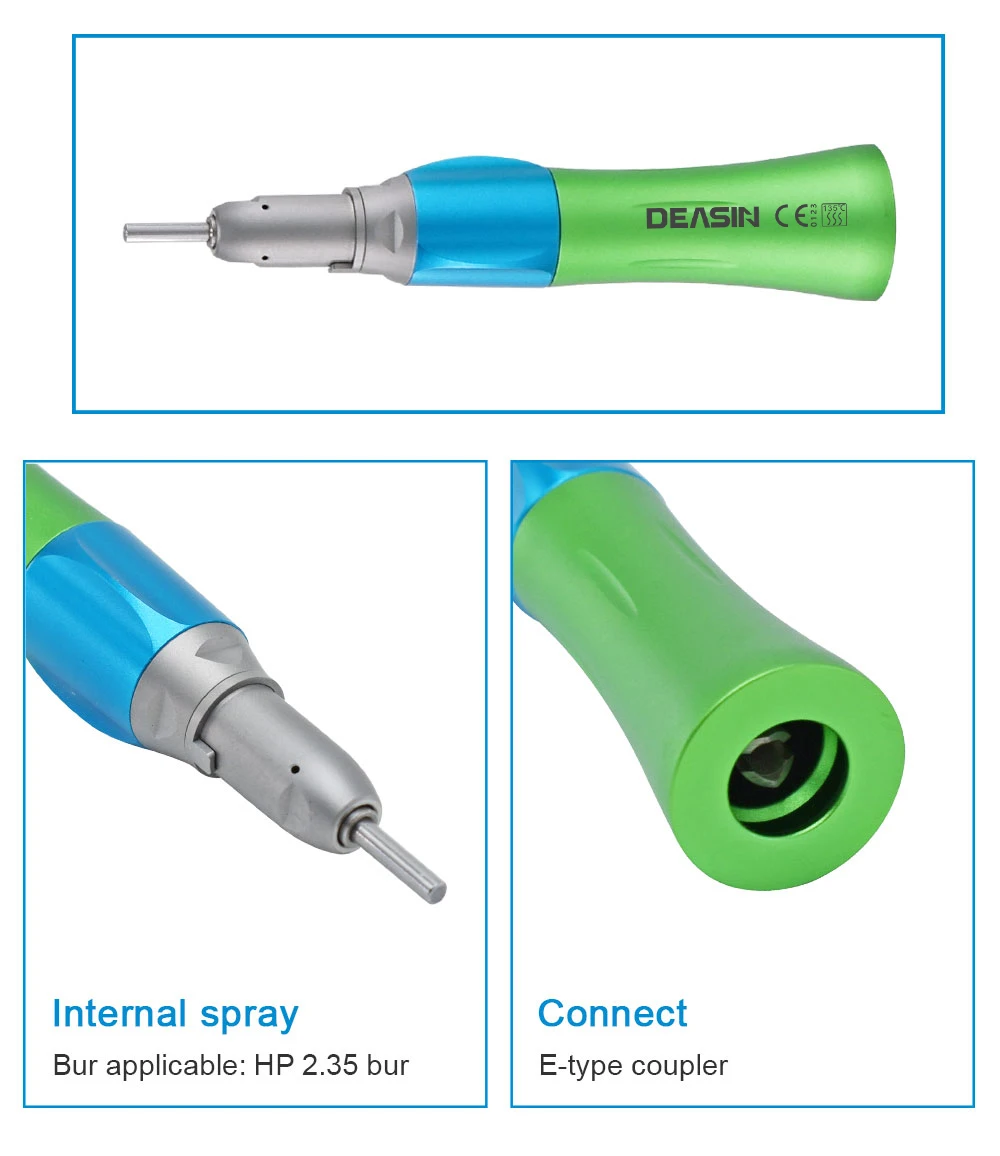 Colorful External Water Spray Low Speed Handpiece Kits E-type Air Turbine