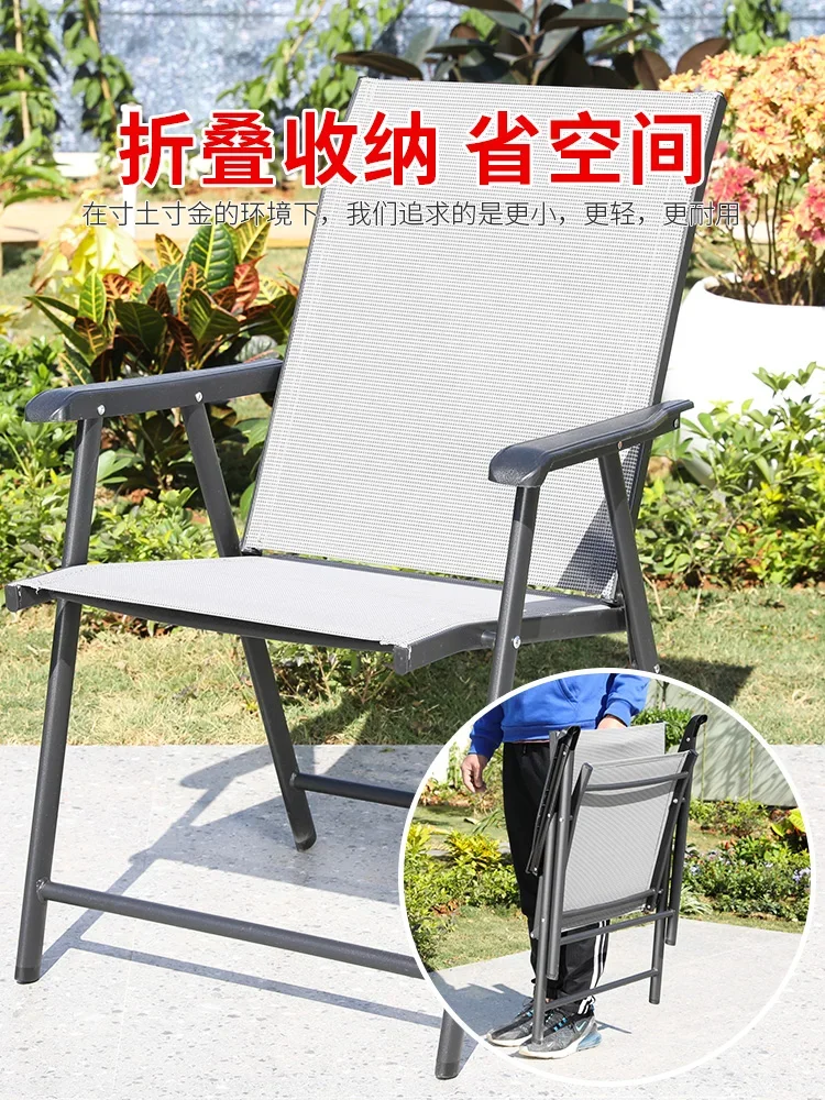 Garden Balcony Small Coffee Table Three-Piece Set Simple Outdoor Leisure Cafe Folding Chair