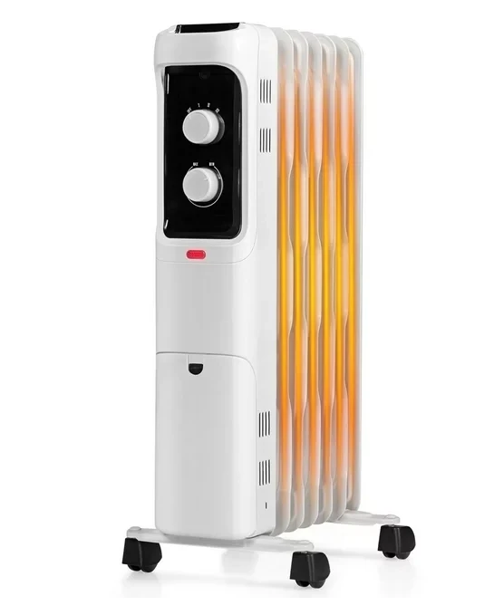 Gymax 1500W Space Heater Electric Oil Filled Radiator Heater, White