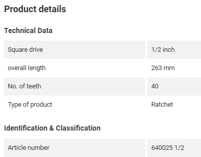 ประแจวงล้อแบบกลับด้านได้ Hoffmann GARANT ของแท้ใหม่ ขนาด 1/2 นิ้ว พร้อมตัวดัน รุ่น: 1/2 640025 1/2