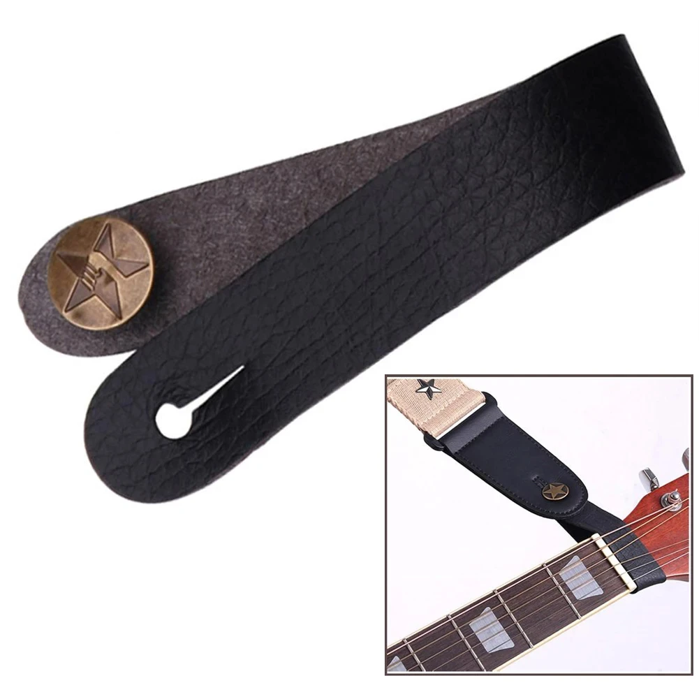 PU Leather Vintage Headstock Strap Band for Acoustic Bass Guitar Folk Guitar Retro Brown Headband Accessories