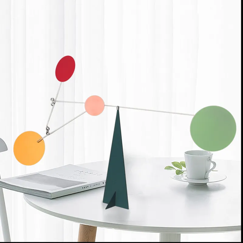 Living Room Nordic Geometric Dynamic Balance Ornament Morandi Color Model House Sales Office Soft Decoration Creativity